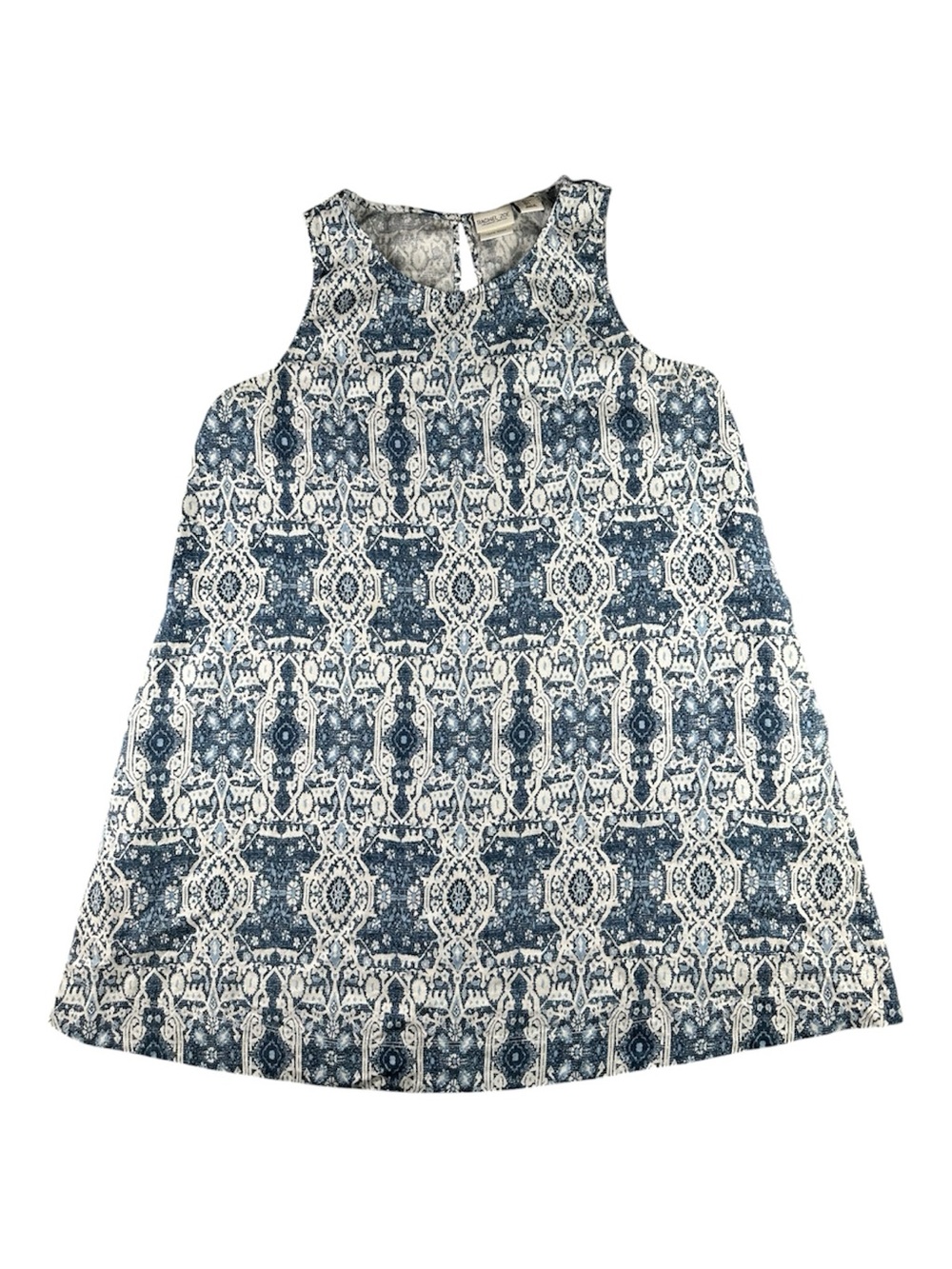 Rachel Zoe Linen Ikat A-Line Dress Blue White Size Large - Picture 2 of 7